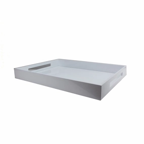 Addison Ross Lacquered Tray (White) 22x16 Decorative Trays cheap sale