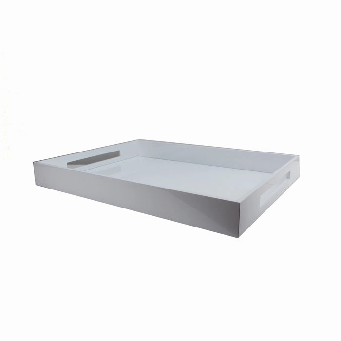 Addison Ross Lacquered Tray (White) 22x16 Decorative Trays cheap sale