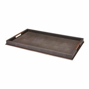 Addison Ross Large Anthracite Faux Shagreen Tray Decorative Trays cheap sale