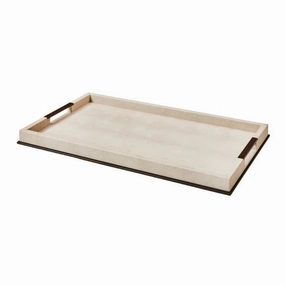 Addison Ross Large Ecru Faux Shagreen Tray Decorative Trays cheap sale