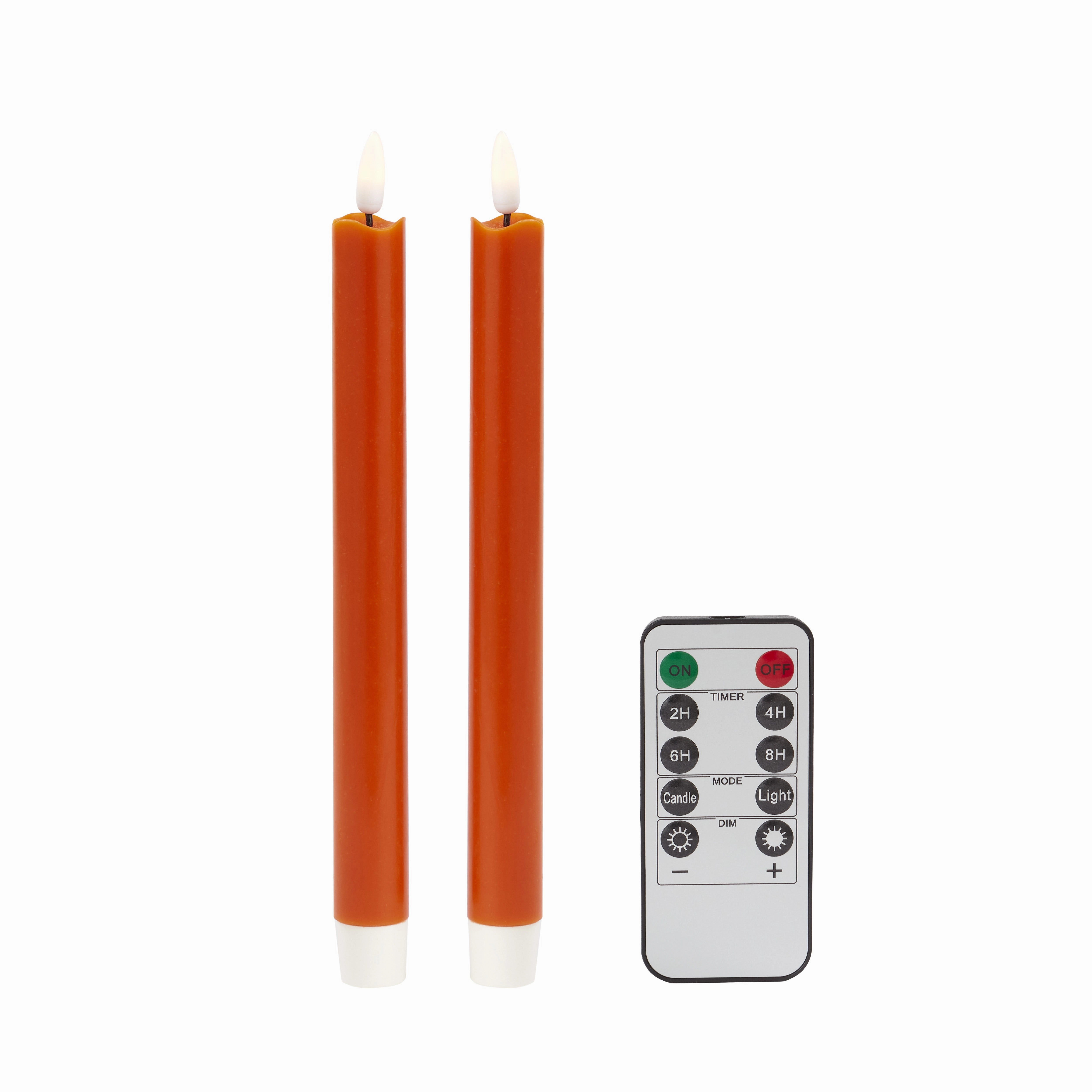 Addison Ross Orange LED Candles - Set of 2 Candle Holders discount collection