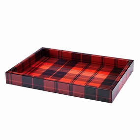 Addison Ross Red Tartan Small Tray 11" Decorative Trays cheap sale