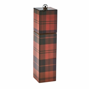 Addison Ross Red Tartan Square Pillar Salt or Pepper Mill Candle Holders discount collection