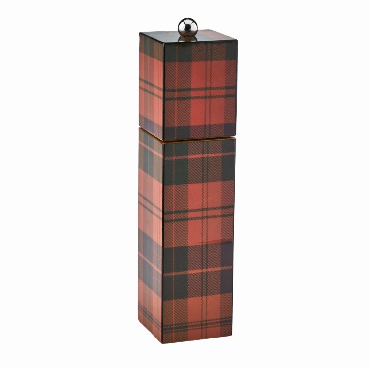 Addison Ross Red Tartan Square Pillar Salt or Pepper Mill Candle Holders discount collection