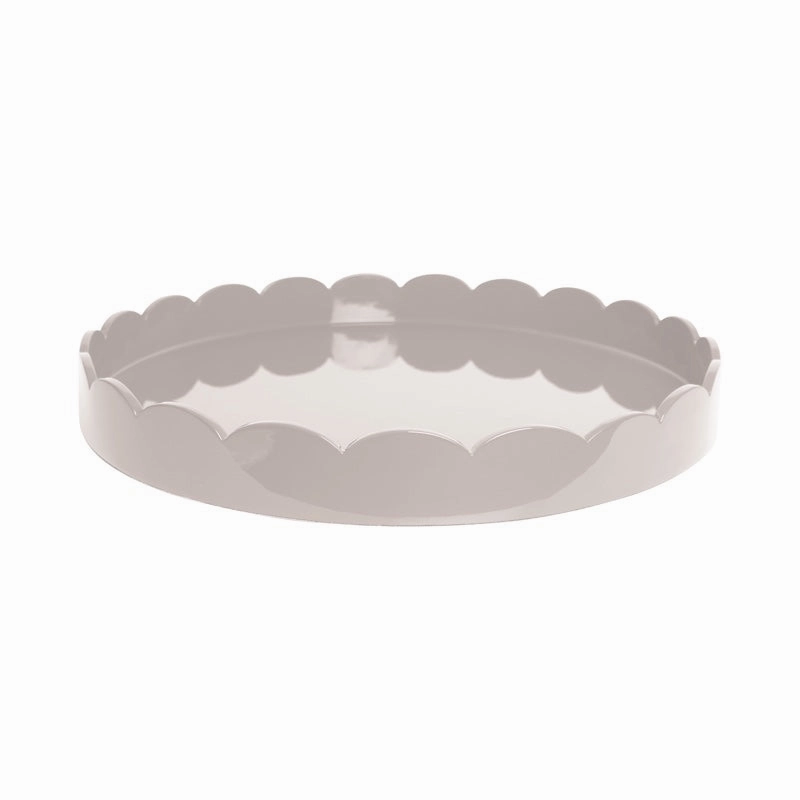 Addison Ross Round Large Lacquered Scallop Tray (Cappuccino) 20" Decorative Trays cheap sale