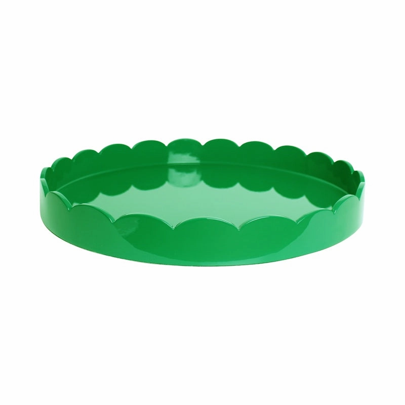Addison Ross Round Large Lacquered Scallop Tray (Leaf Green) 20" Decorative Trays cheap sale