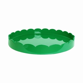 Addison Ross Round Large Lacquered Scallop Tray (Leaf Green) 20" Decorative Trays cheap sale