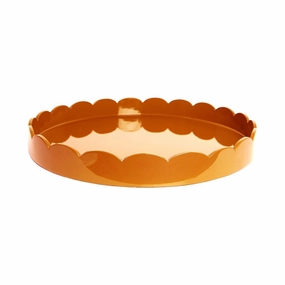 Addison Ross Round Large Lacquered Scallop Tray (Orange) 20" Decorative Trays cheap sale