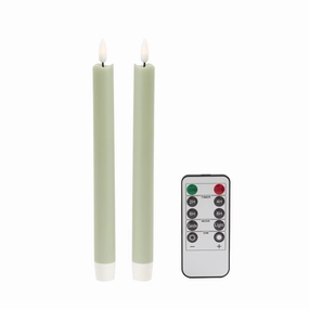 Addison Ross Sage LED Candles - Set of 2 Candle Holders discount collection