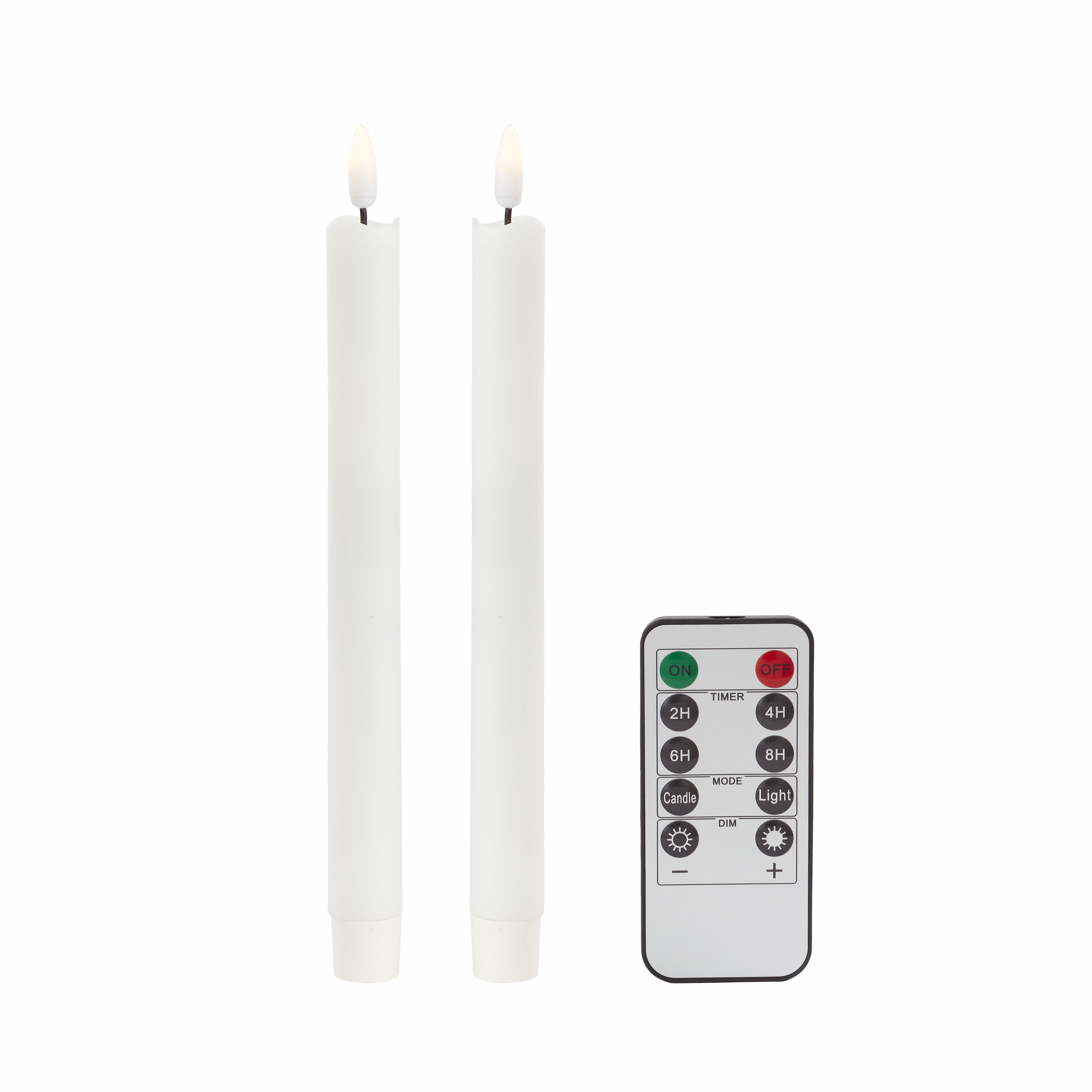 Addison Ross White LED Candles - Set of 2 Candle Holders discount collection
