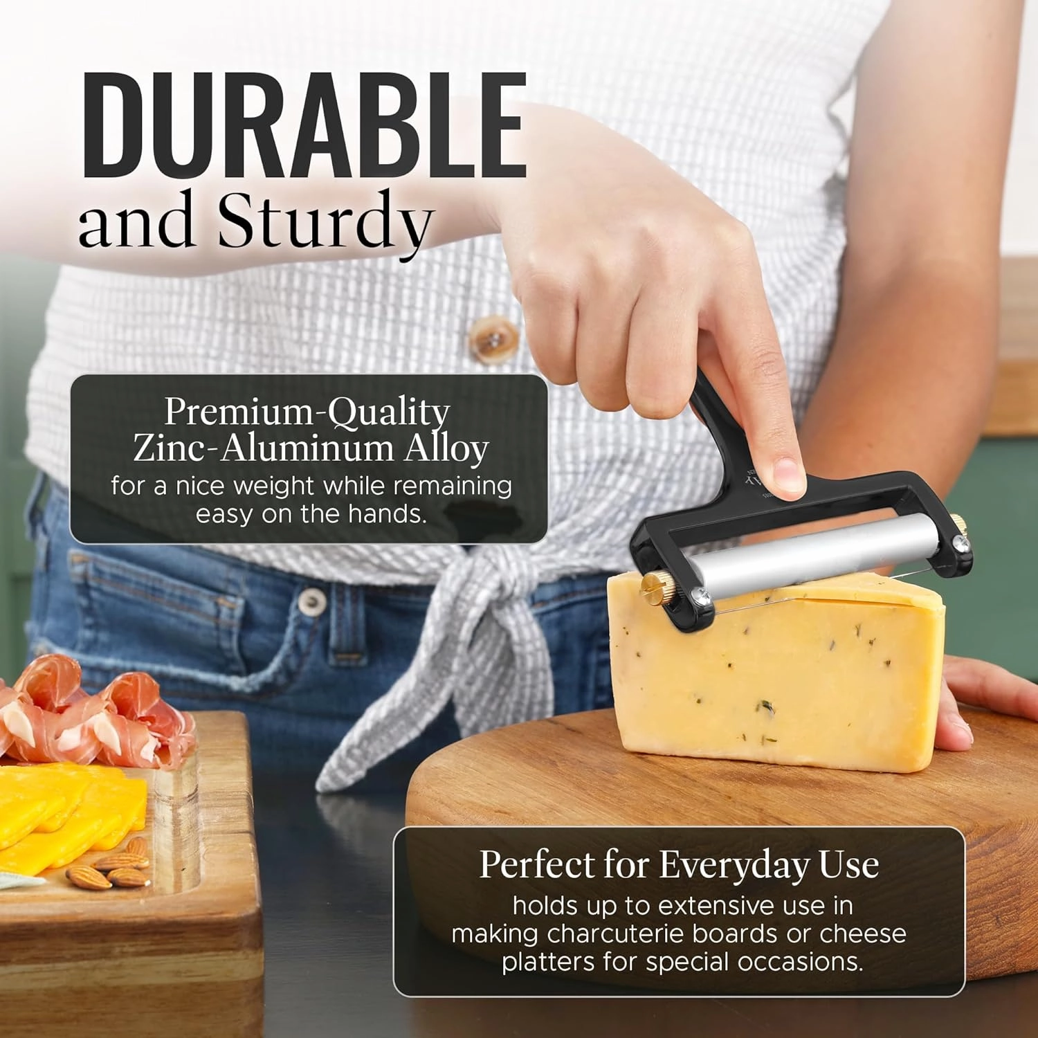 Adjustable Hand Held Cheese Cutter with 2 Extra Wires
