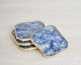 agate glass coaster blue Entertaining Servingware discount