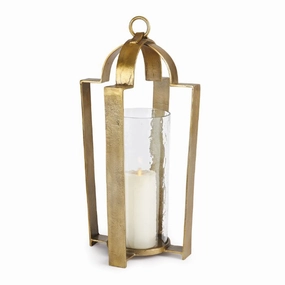 Ainsworth Brass/Hammered Glass Hurricane 25" Candle Holders discount collection