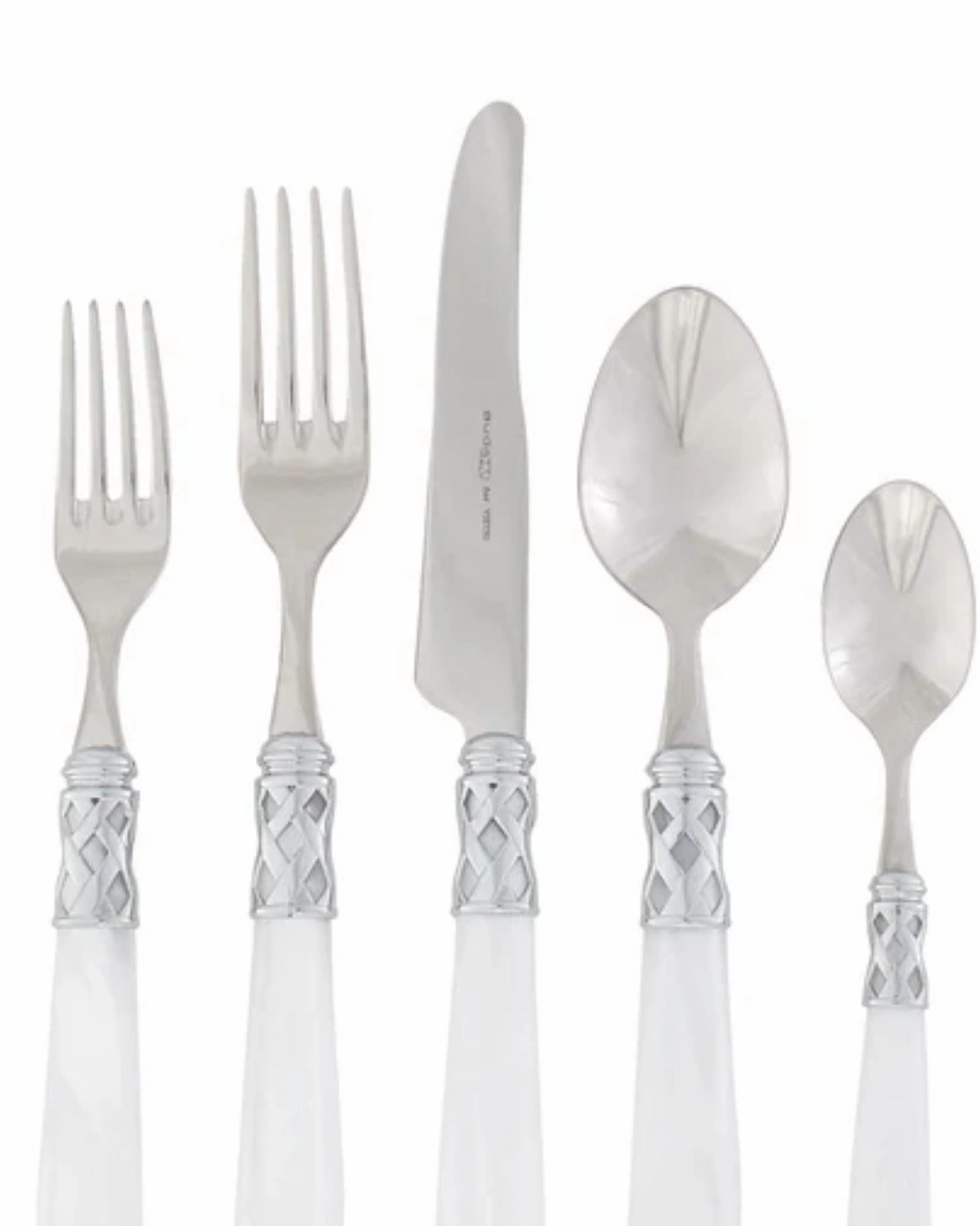 Aladdin Antique Flatware Place Setting In White