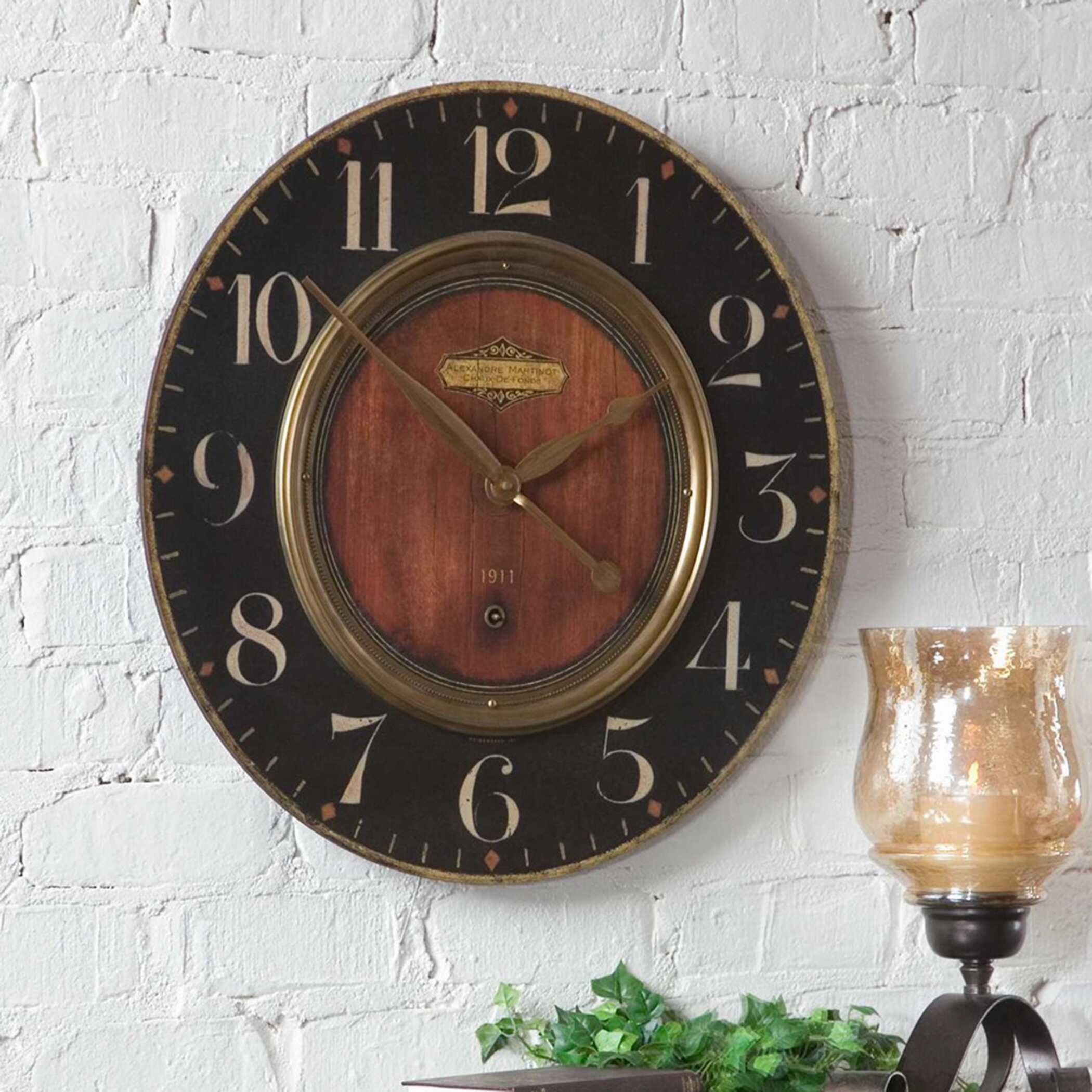 Alexandre Wall Clock Brass Clocks decor discount