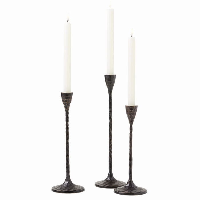 Alina Hammered Brass Candle Holders Set/3 (Bronze)