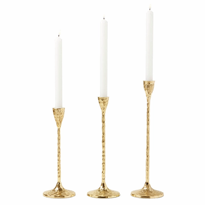 Alina Hammered Brass Candle Holders Set/3 (Gold) Candle Holders discount collection