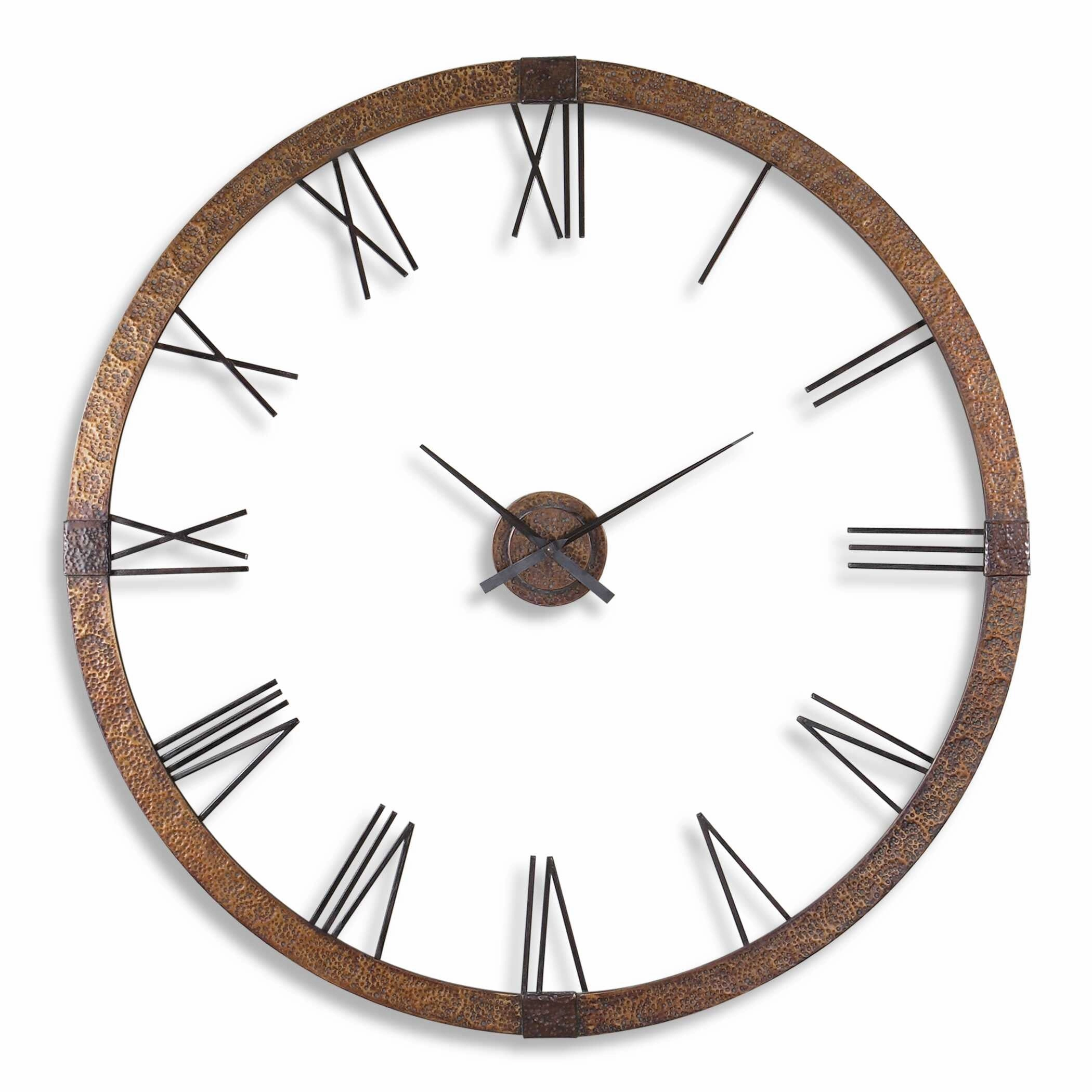 Amarion Wall Clock Hammered Copper w/Light Gray Wash/Aged Black Clocks decor discount