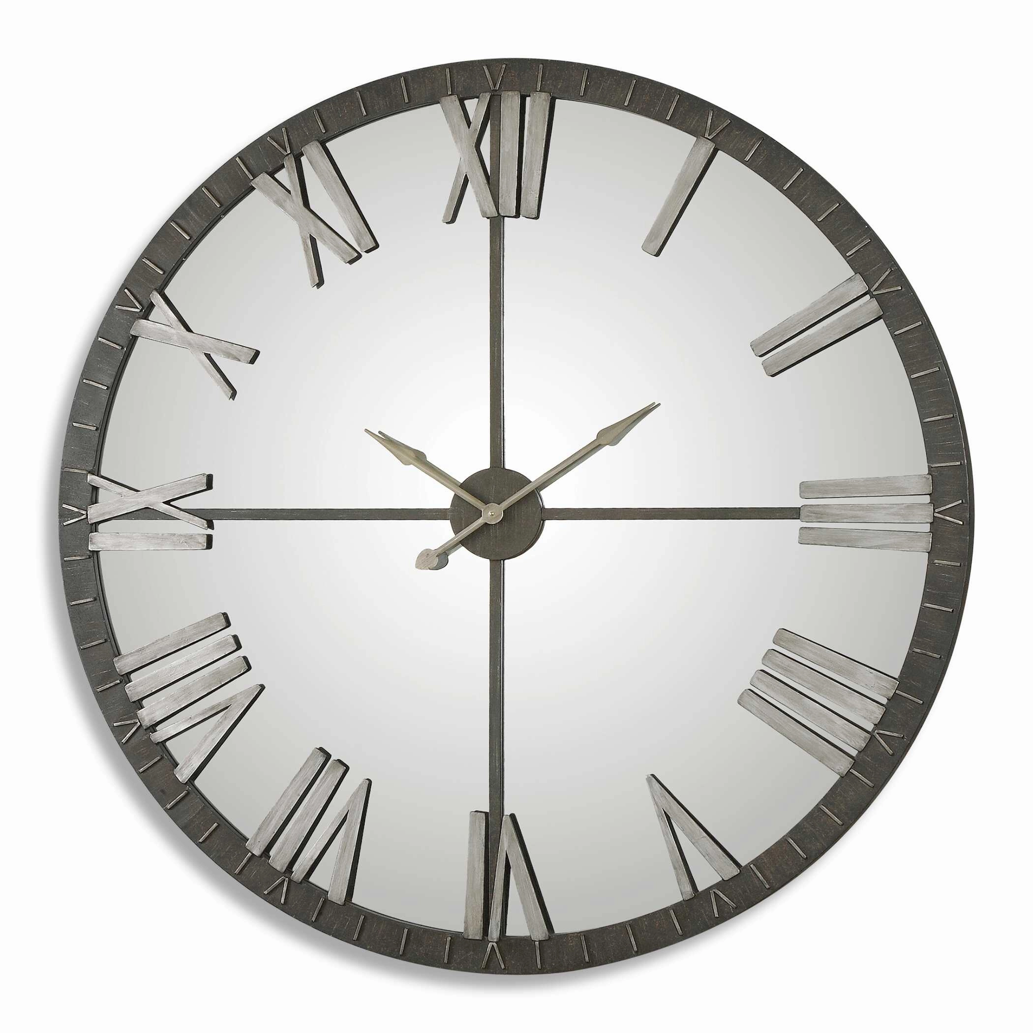 Amelie Wall Clock Rustic Bronze w/Silver Highlights Clocks decor discount