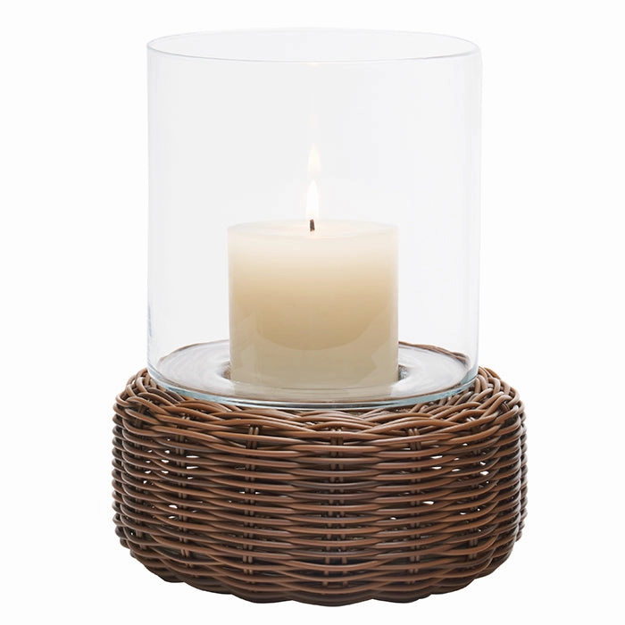 Amity Faux Rattan Hurricane (Chestnut)