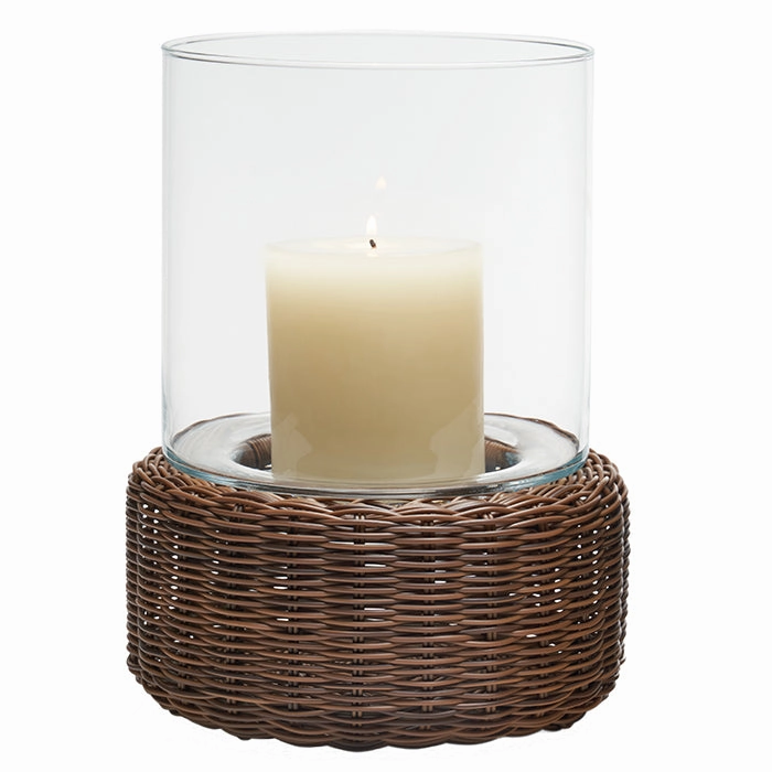Amity Faux Rattan Hurricane (Chestnut)