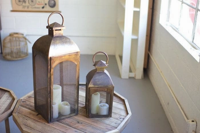 Antique Bronze Lanterns Set/2