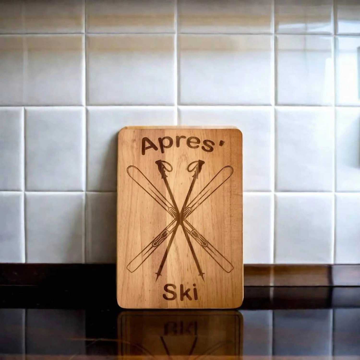 Apres Ski Wood Board In Natural