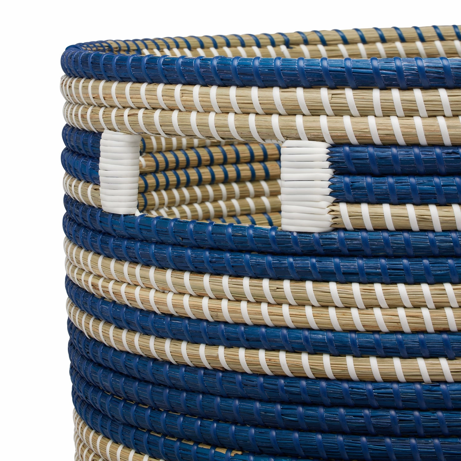Arley Seagrass Hamper With Lid (Blue/Natura)