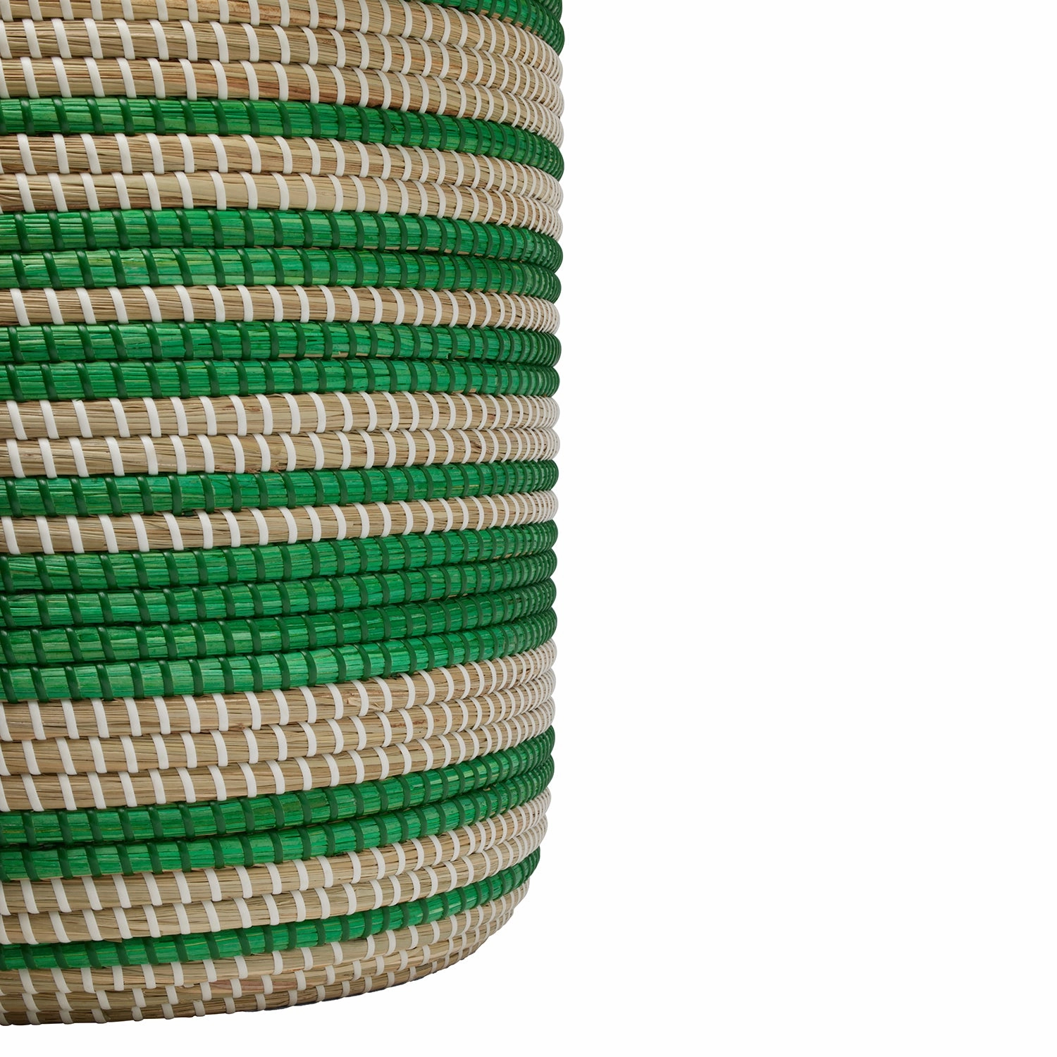 Arley Seagrass Hamper With Lid (Green/Natural)