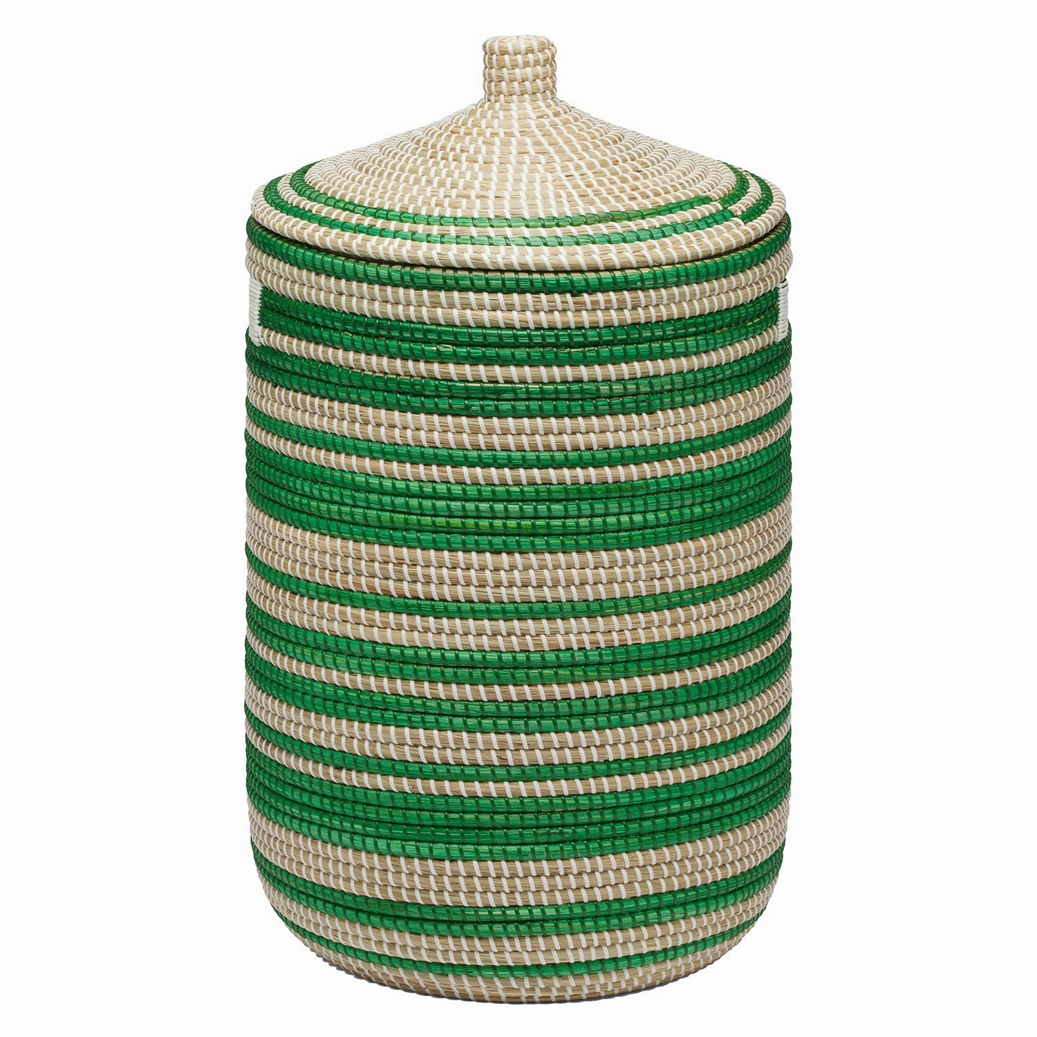 Arley Seagrass Hamper With Lid (Green/Natural) Decorative Baskets clearance deals