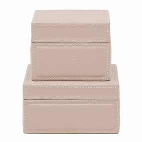 Asby Dusty Rose Full-Grain Leather Box Set Home Decor Office Organization Convenient shopping