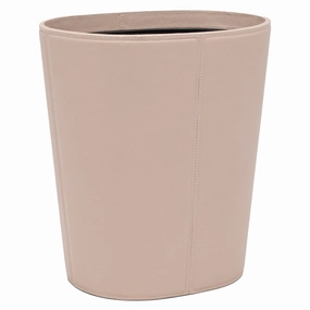 Asby Dusty Rose Full-Grain Leather Oval Wastebasket Home Decor Office Organization Convenient shopping