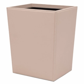 Asby Dusty Rose Full-Grain Leather Rectangle Wastebasket Home Decor Office Organization Convenient shopping