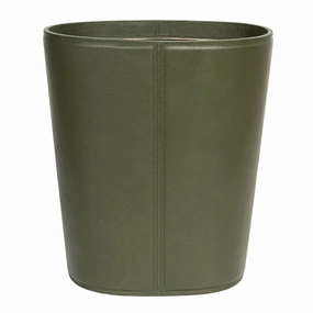 Asby Forest Full-Grain Leather Oval Wastebasket Home Decor Office Organization Convenient shopping