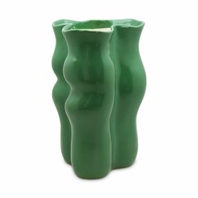 August Wavy Green Vase 22X20.5X33cm Cheap Vases for home