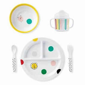 Baby's Melamine Dining Set In White Dinnerware clearance deals