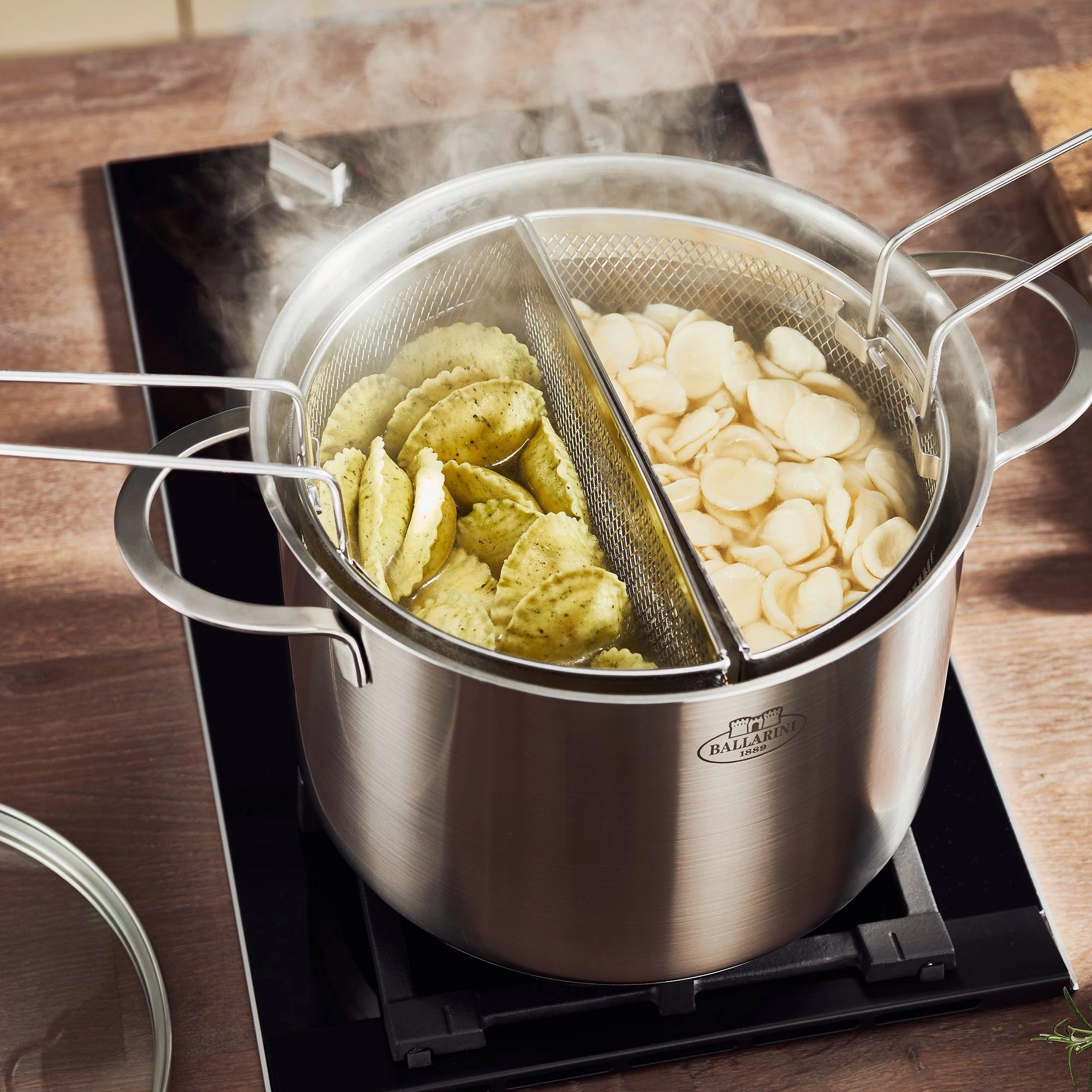 BALLARINI by HENCKELS 8-qt Stainless Steel Pasta Pot with Lid and Strainers