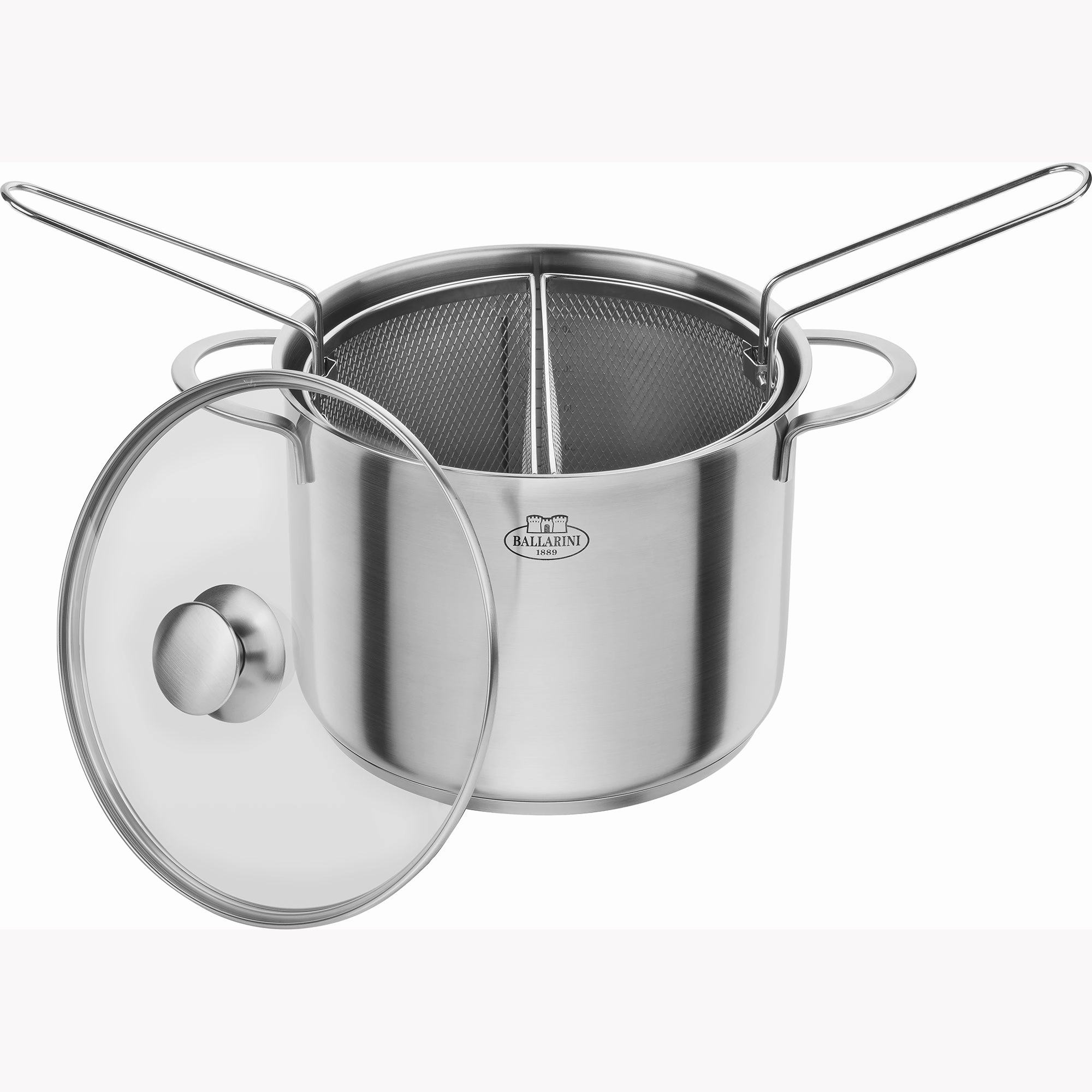 BALLARINI by HENCKELS 8-qt Stainless Steel Pasta Pot with Lid and Strainers