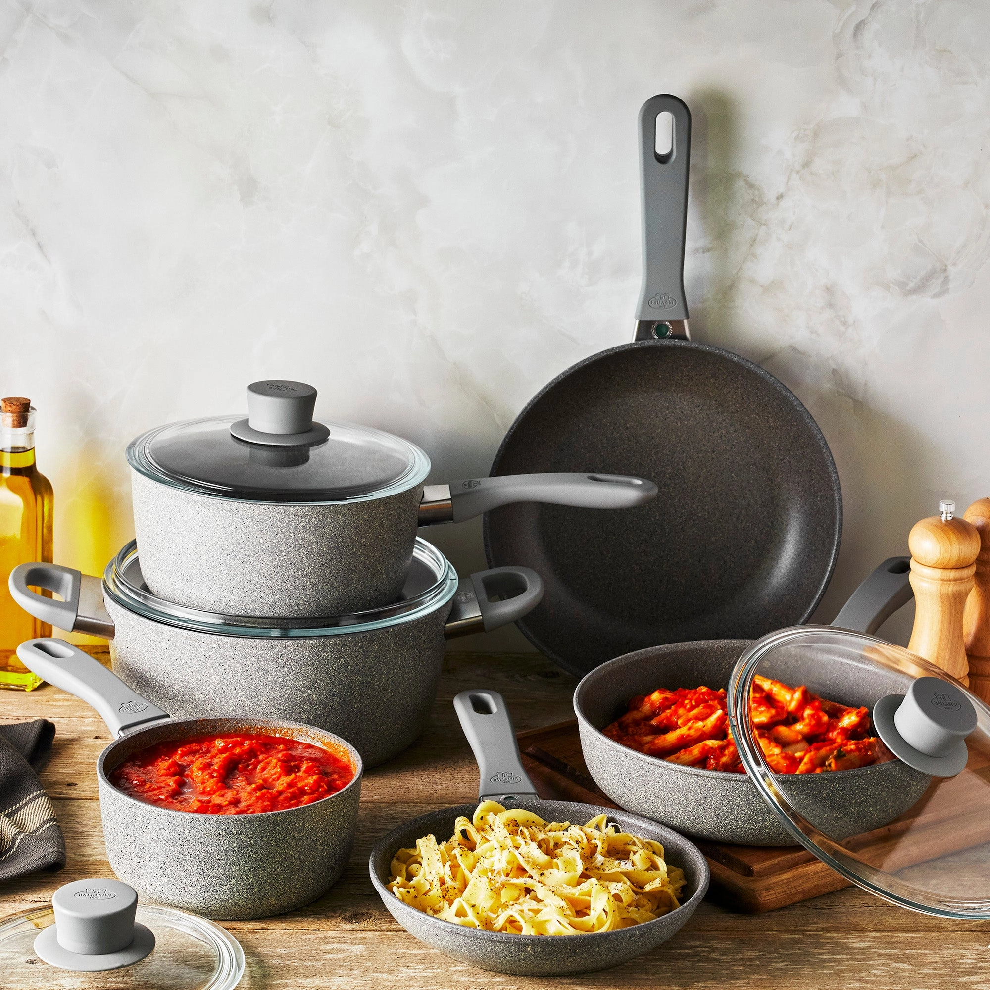 BALLARINI Parma Plus by HENCKELS 10-pc Aluminum Nonstick Cookware Set, Made in Italy