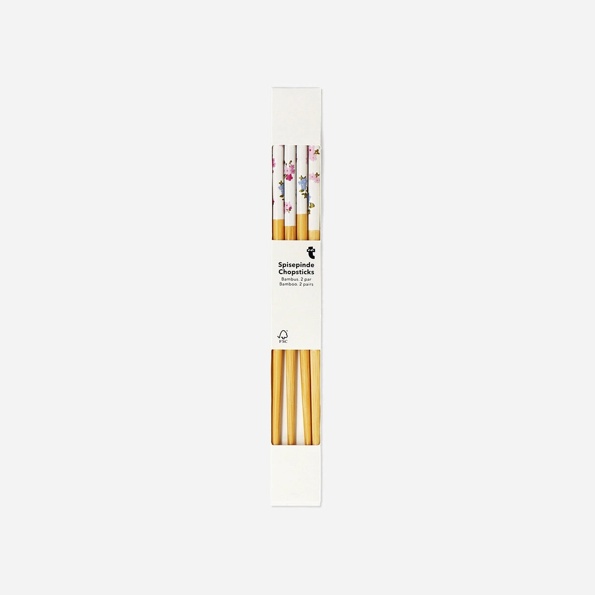 Bamboo chopsticks with blossom print - 2 pcs Kitchen Tableware at affordable prices