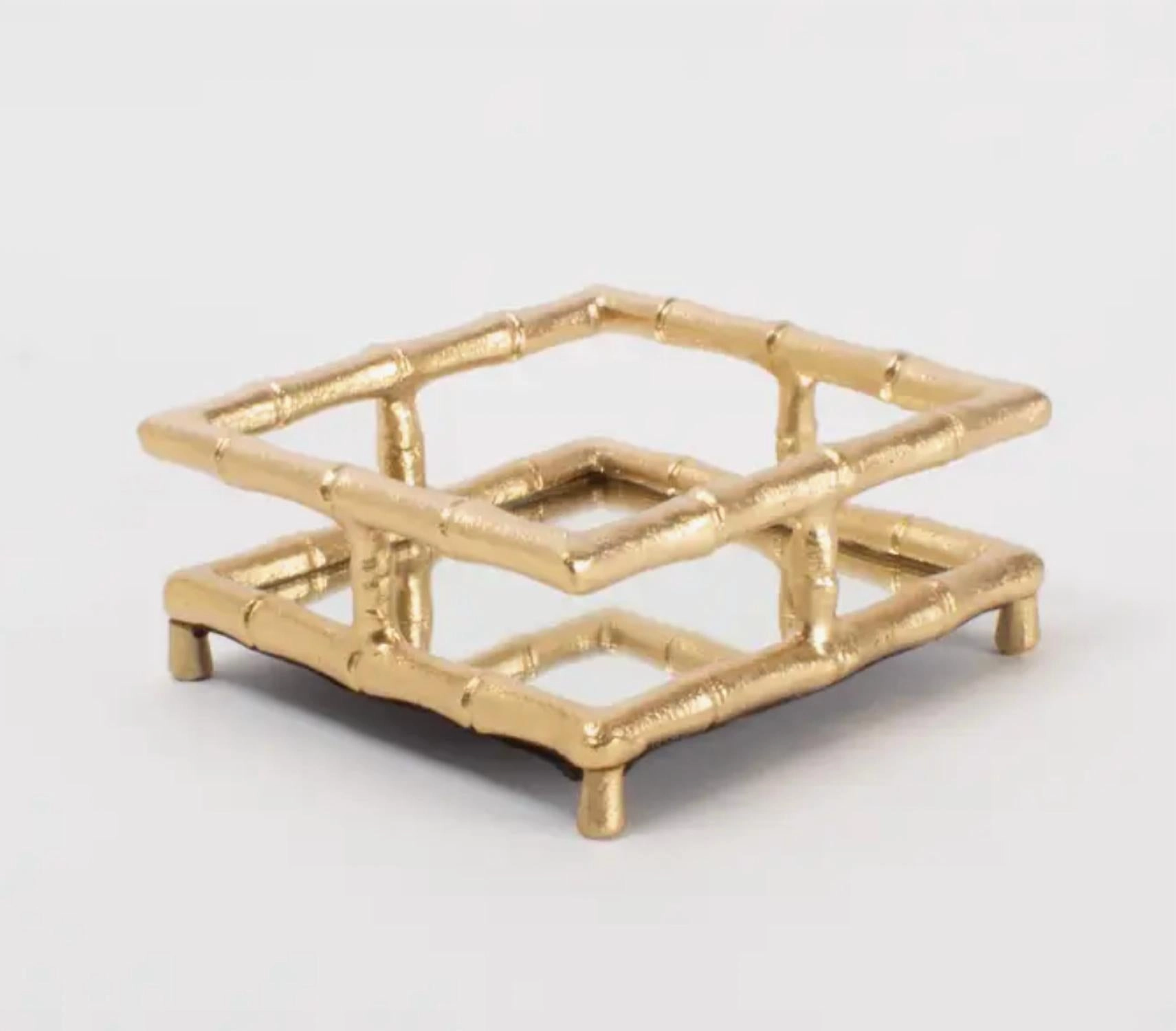 Bamboo Cocktail Napkin Tray In Gold Serveware deals online