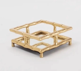 Bamboo Cocktail Napkin Tray In Gold Serveware deals online