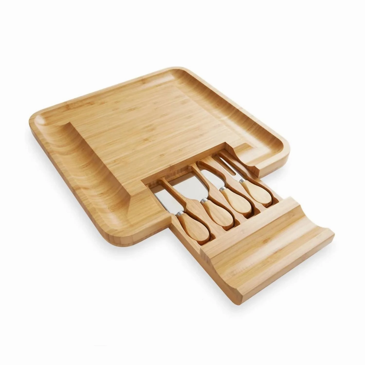 Bamboo Square Cheese Board In Natural Cutlery knife sets deals