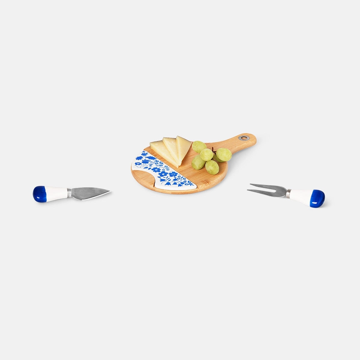 Bamboo tapas tray with serving tools