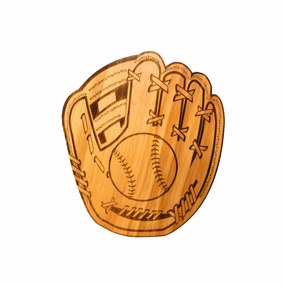 Baseball Glove Wood Board In Natural Cutlery knife sets deals