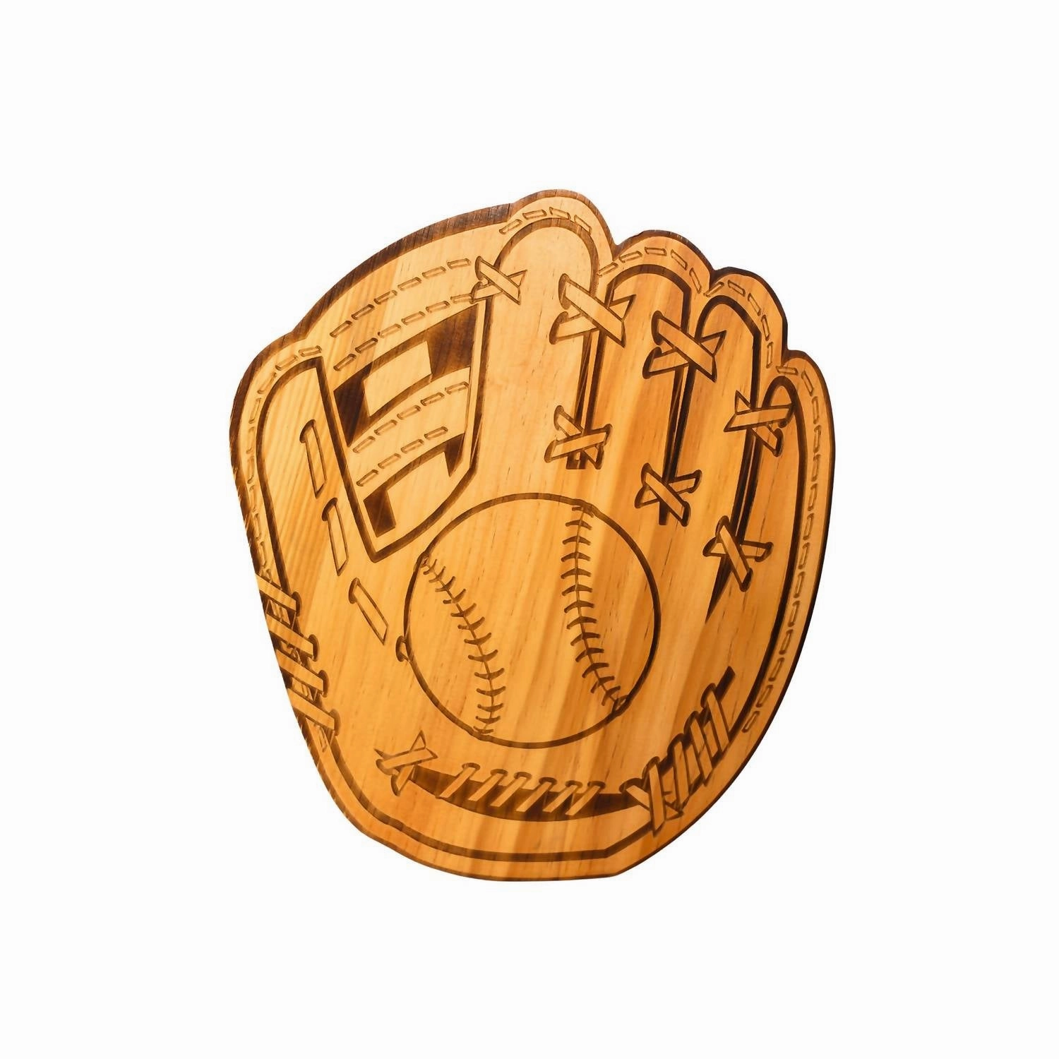 Baseball Glove Wood Board In Natural Cutlery knife sets deals
