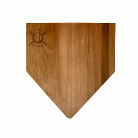 Baseball Home Plate Wood Board In Natural Cutlery knife sets deals