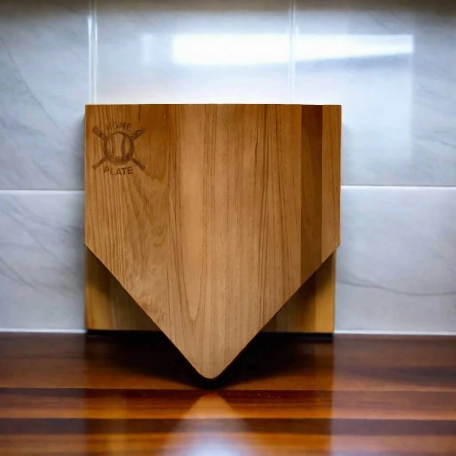 Baseball Home Plate Wood Board In Natural