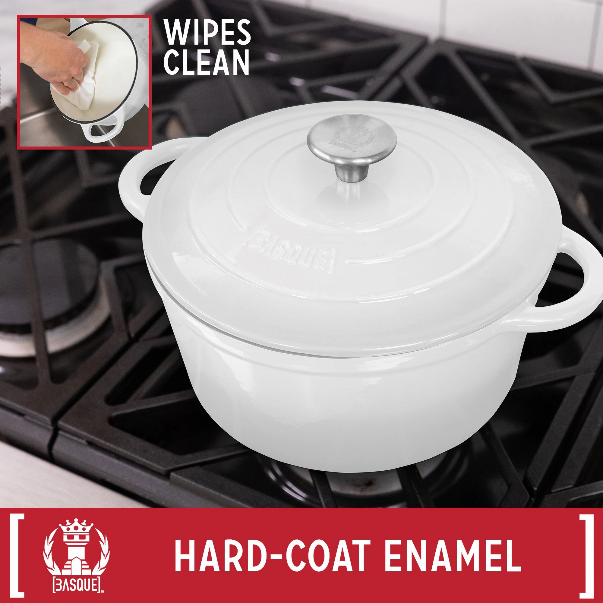 Basque Enameled Cast Iron Cookware Set, 7-Piece Set