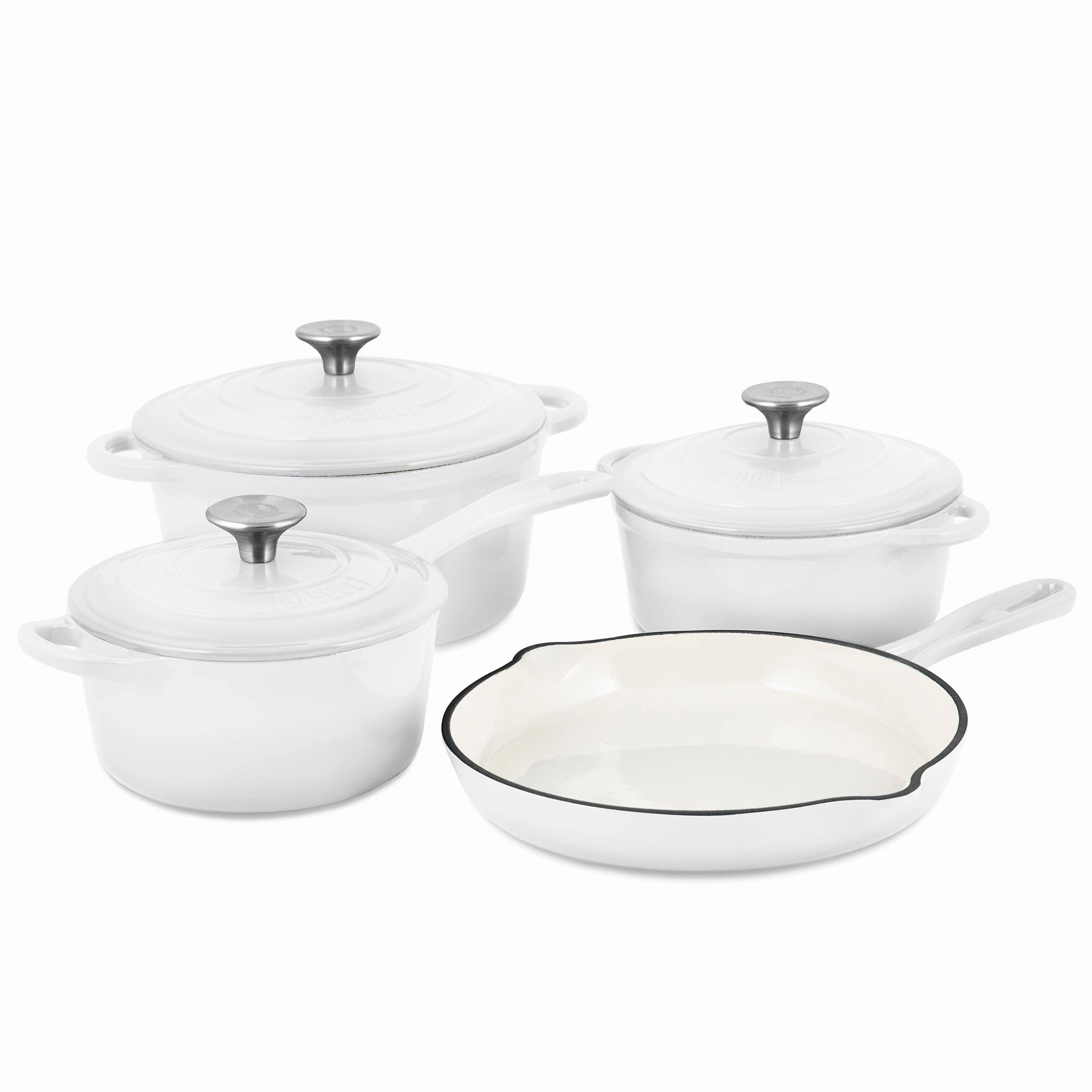 Basque Enameled Cast Iron Cookware Set, 7-Piece Set Cookware online kitchen sale